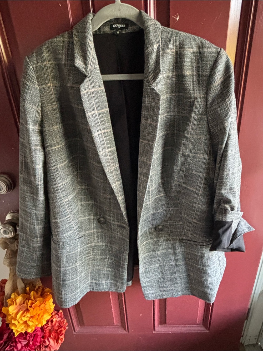 Express Gray Plaid Women's Blazer